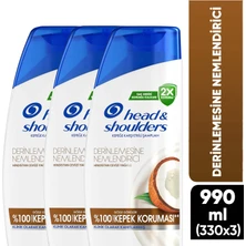 Head&Shoulders Derin Nemlendirici Kepek Hindistan Cevizi Yağlı Günlük Kullanım Şampuan 330 ml x 3 Adet